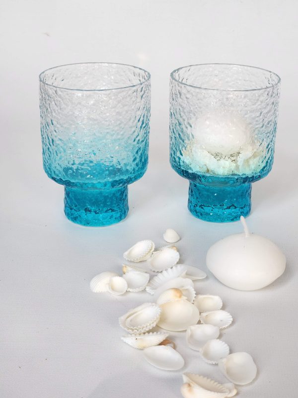זוג פמוטי זכוכית - טורקיז